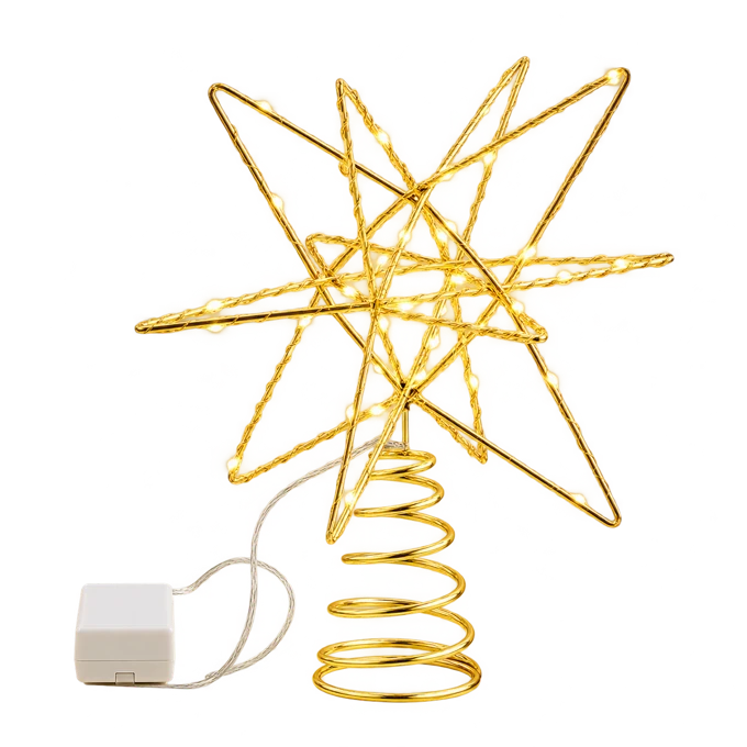Light Up Gold Star Tree Topper