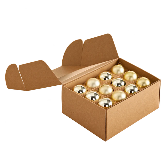 Pack of 24 Gold Shatterproof Baubles
