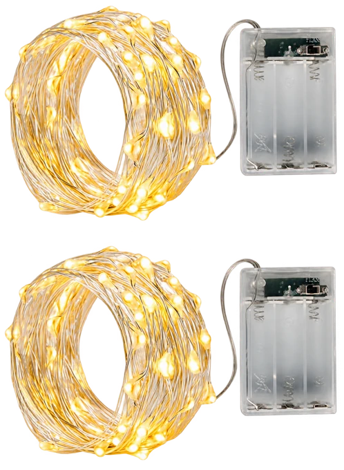 BXROIU warm white fairy lights, 2 pack