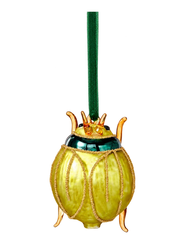 Emerald Glass Beetle Bauble
