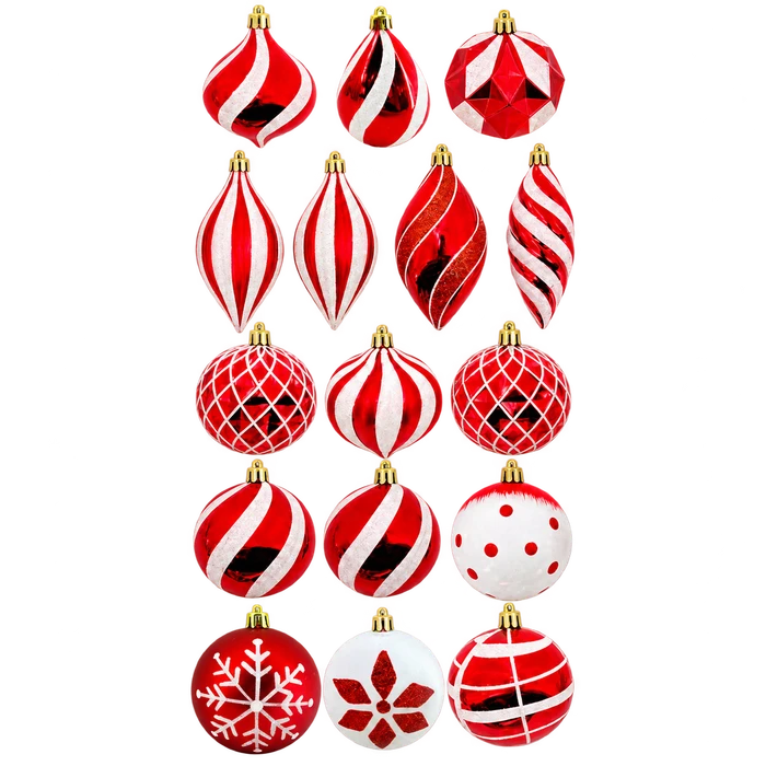 Candy Cane Bauble 16 Piece Feature Set