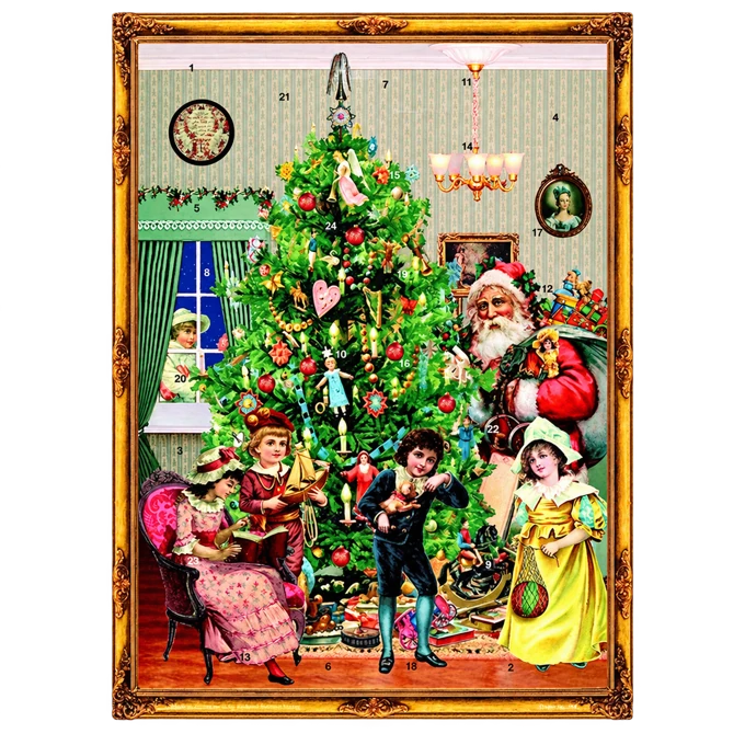 Santa & Children by Tree Advent Calendar